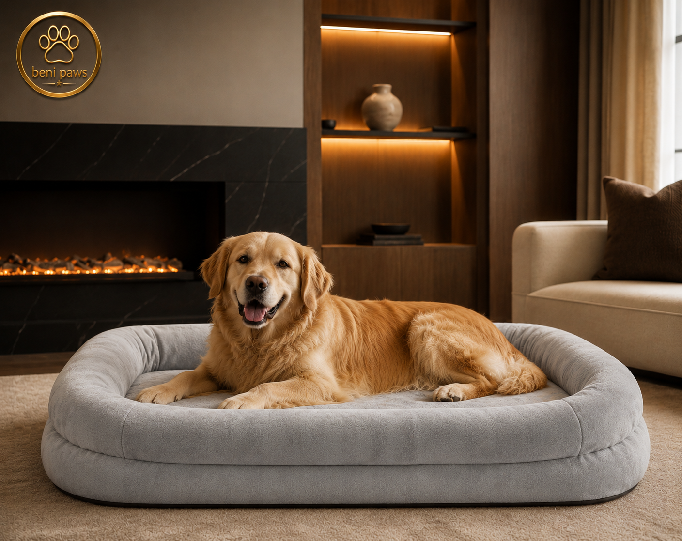 Orthopedic Calming Lounge Dog Bed